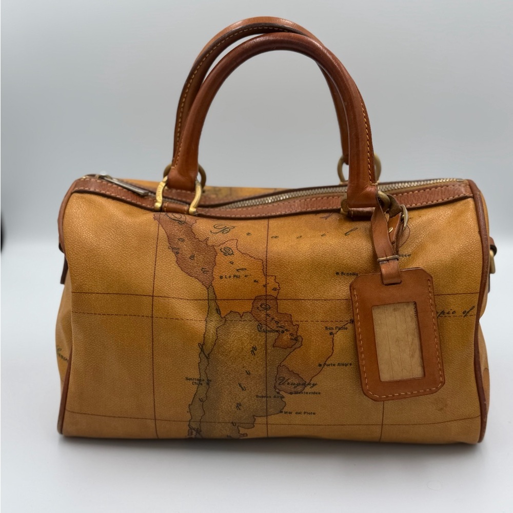 Alviero Martini Classe world map brown Boston bag (pre own)